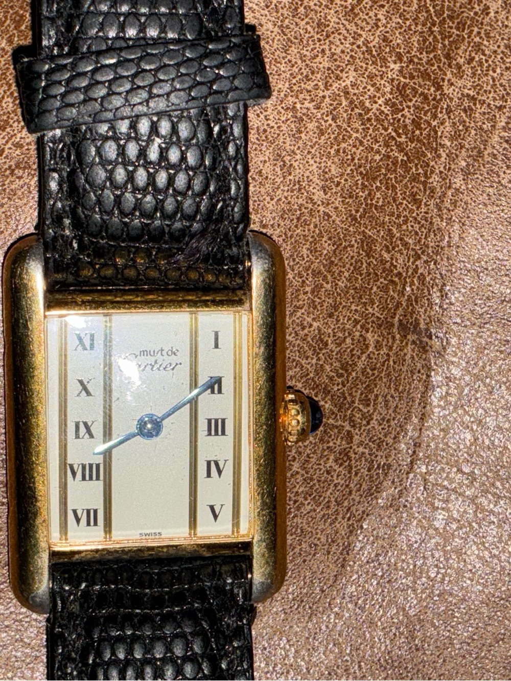 Vintage Must de Cartier Tank Vermeil Quartz 925 Watch New Battery Swiss Classic - Picture 8 of 16